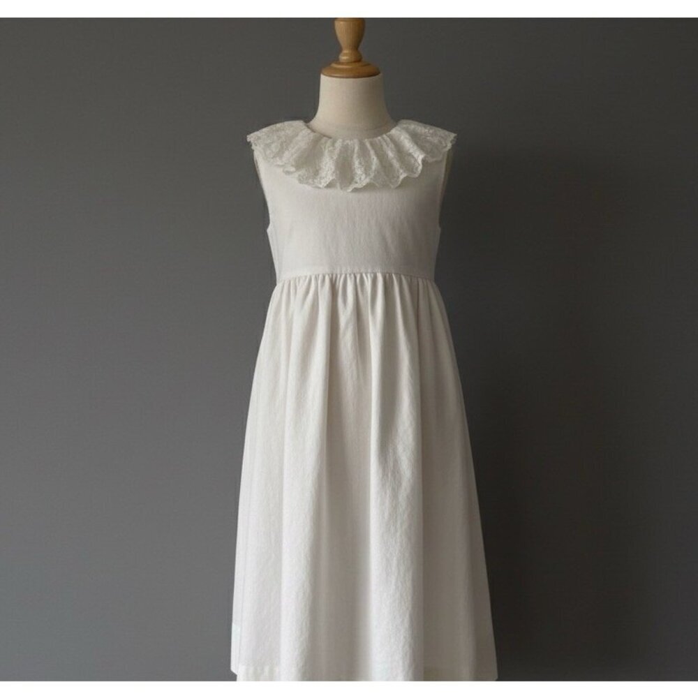 Bailey Boys Girl Dress Sz 6 Linen Cotton Wedding Flower Girl Holiday Peasant VTG